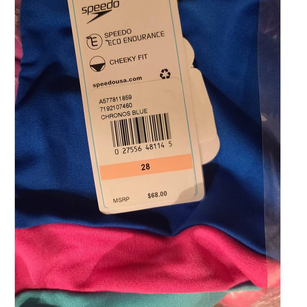 NWT Speedo Color Block Tie Back One Piece - 2 / 28 - chronos blue - 2 / 28 - Picture 3 of 4